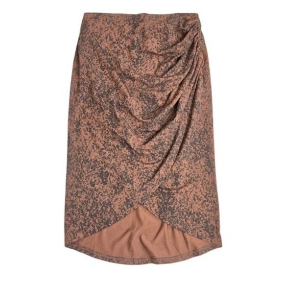 Open Edit Dresses & Skirts - Open Edit NWT Brown Black Ruched Pattern Pencil Stretch Skirt size XS Nordstrom